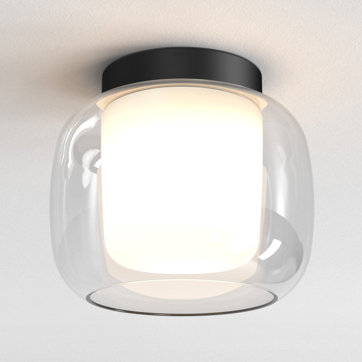 Aquina 240mm IP44 Ceiling Light in Matt Black