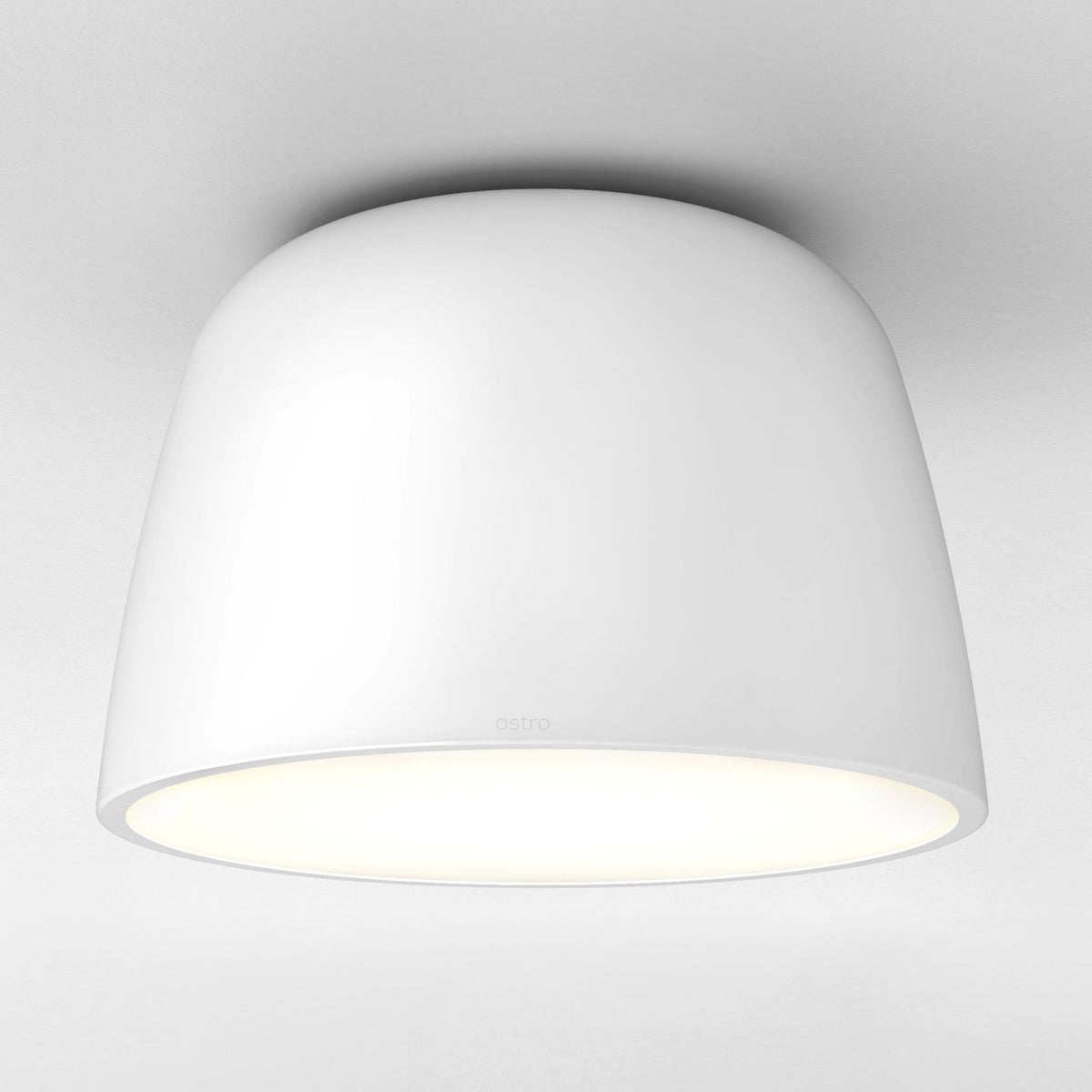 Astro white ceiling light with a dome shape and a soft glow