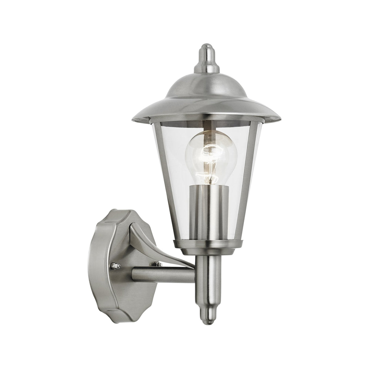 Klien Exterior IP44 Up Wall Lantern in Polished Stainless Steel