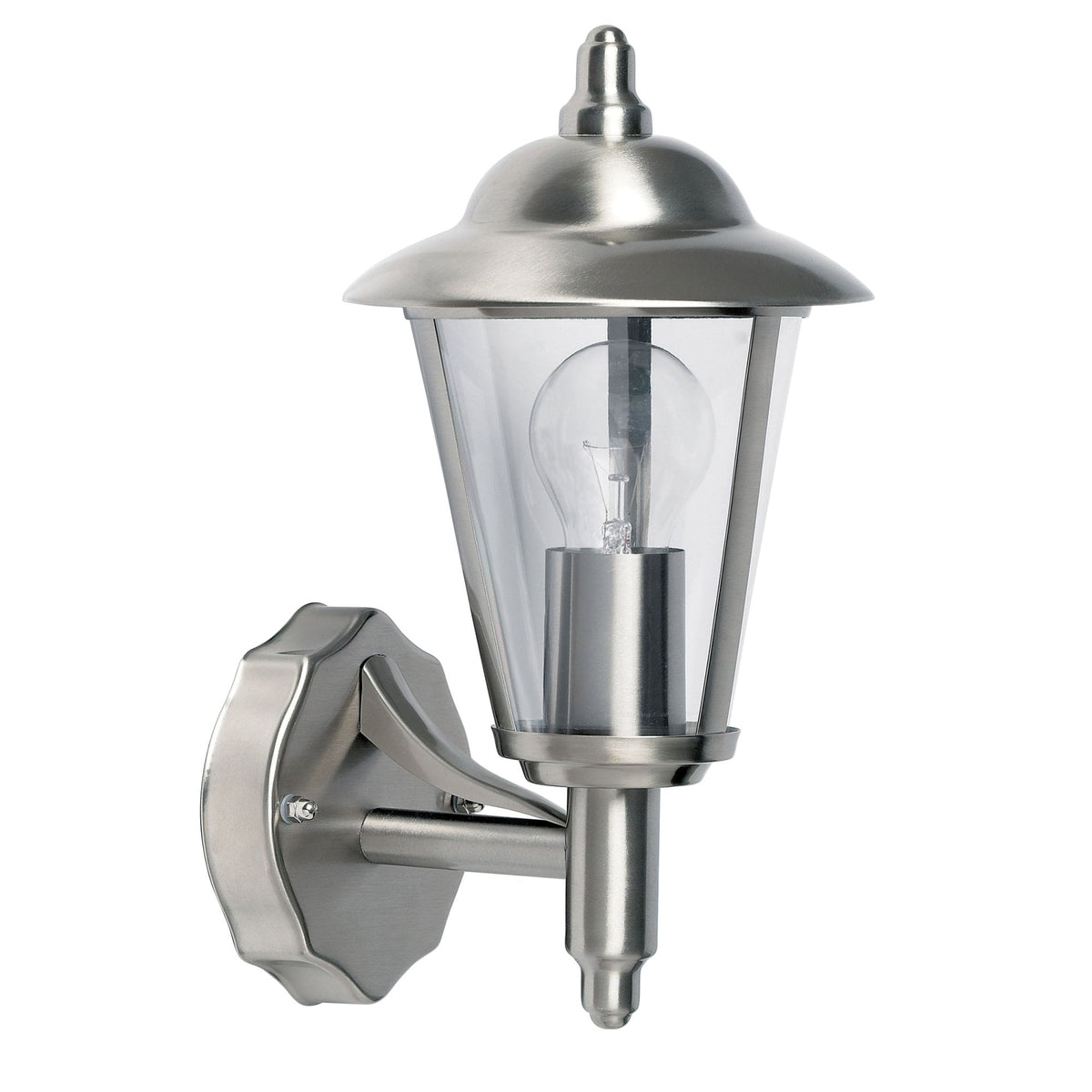 Klien Exterior IP44 Up Wall Lantern in Polished Stainless Steel