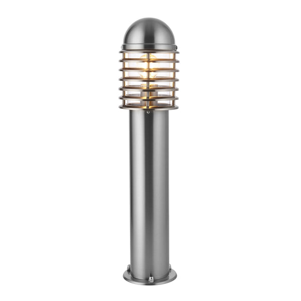 Louvre IP44 Post Light in Brushed Stainless Steel