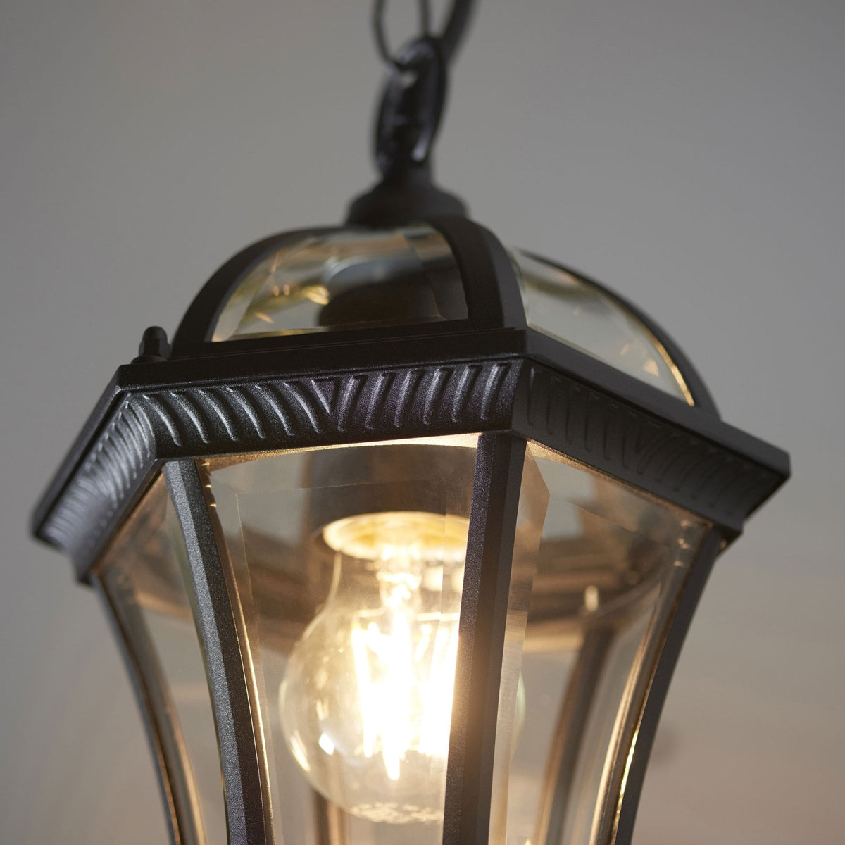 Drayton IP44 Pendant in Matt Black with Clear Glass