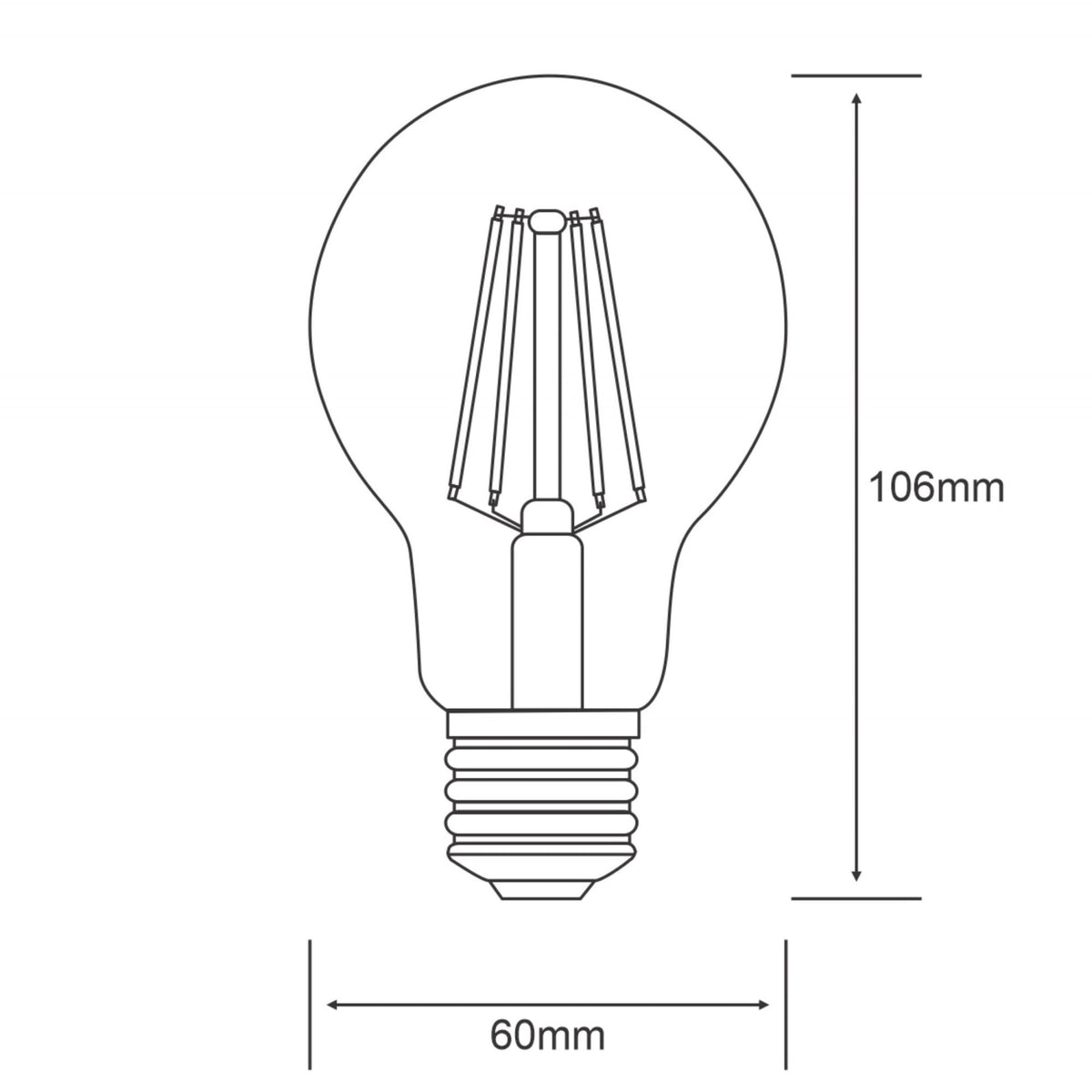 Classic E27 Warm White LED GLS 6.5W 3000K 806lm