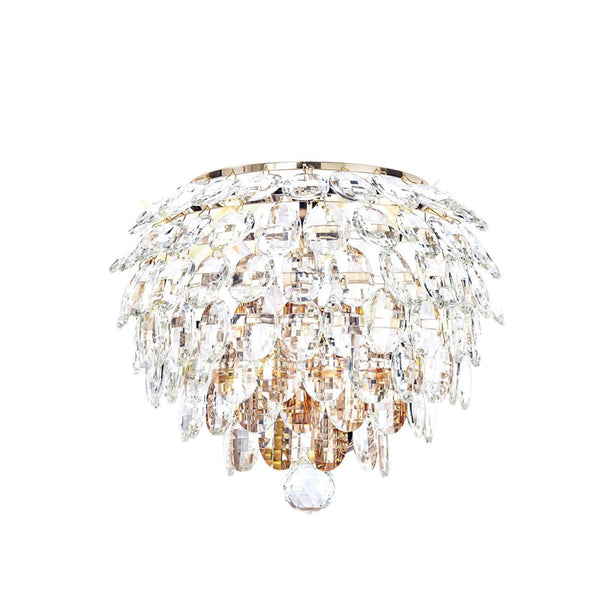 Coniston 2 Light Clear Crystal Wall Light in French Gold