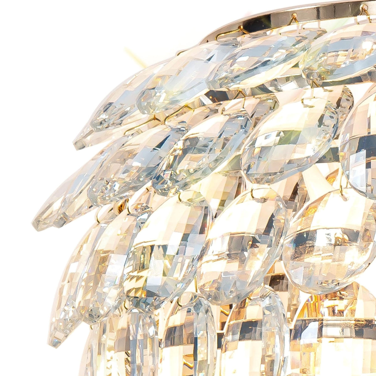 Coniston 2 Light Clear Crystal Wall Light in French Gold