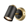 Herston One Lamp Single Switched Spotlight in Black & Brushed Brass