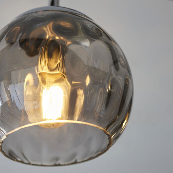 Dimple 3lt Semi Flush Light in Chrome & Smokey Mirrored Glass