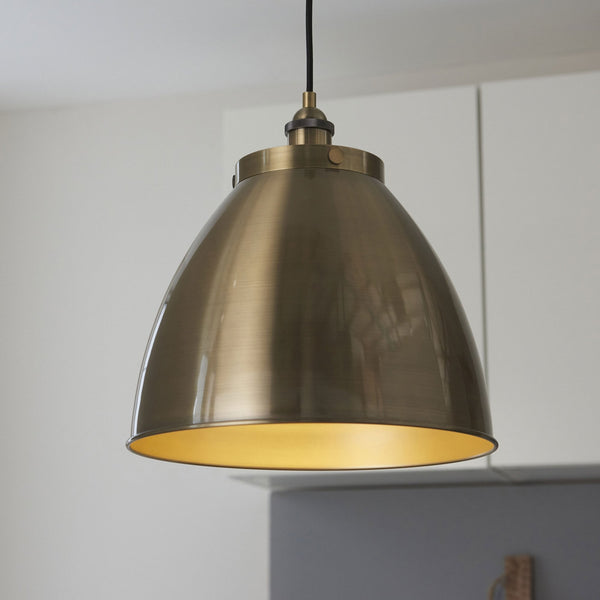 Franklin Large Antique Brass Pendant Light