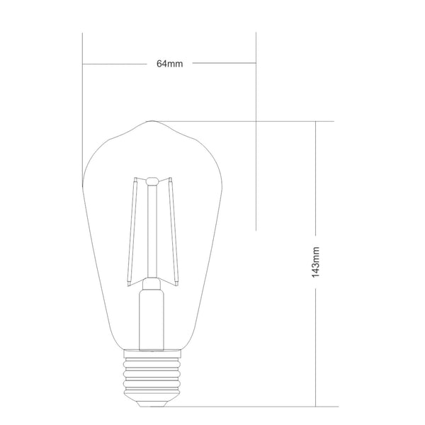 Vintage E27 Rustica Dimmable Extra Warm White Pear Shaped Gold LED 6.5W 2200K 630lm