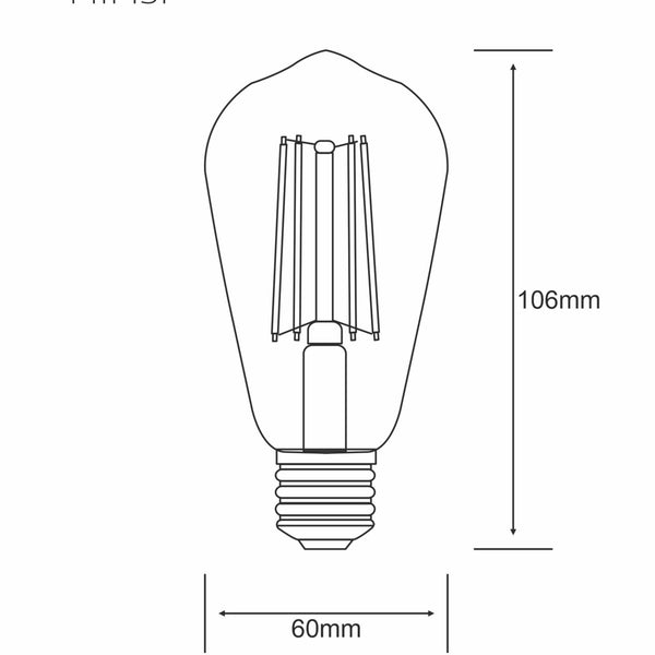 Classic E27 Rustica Warm White Pear Shaped LED 4W 2700K 470lm