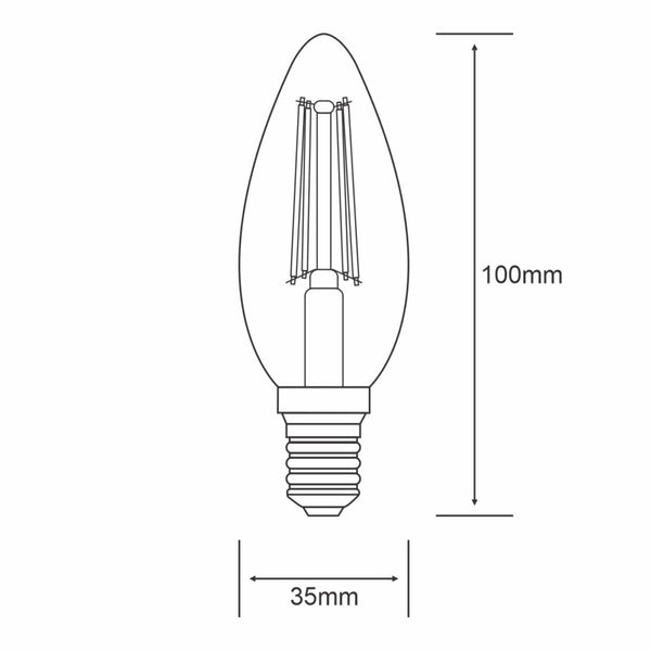Classic E14 Dimmable Warm White LED Candle 5.5W 2700K 600lm