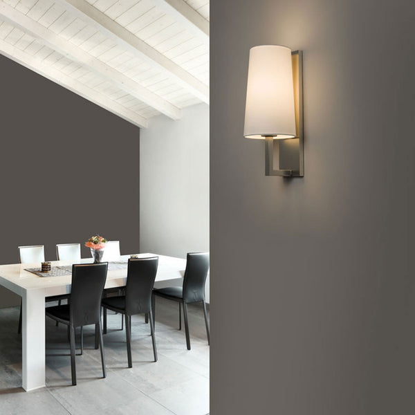 Riva 350 IP44 Wall Light in Matt Nickel