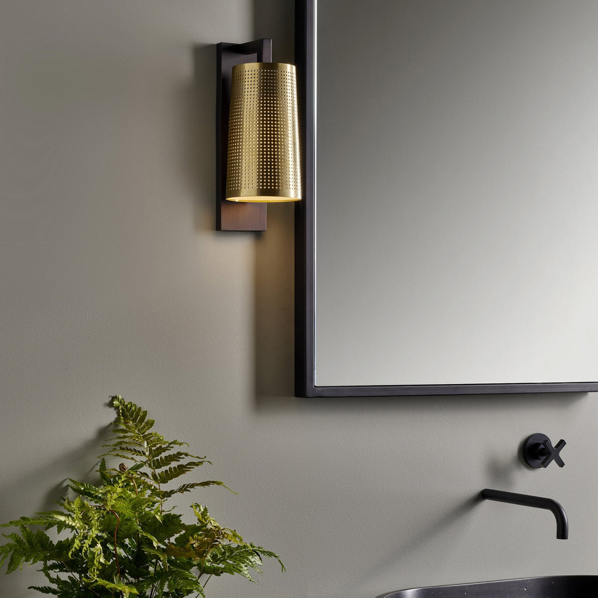 Lago 280 IP44 Wall Light in Matt Black