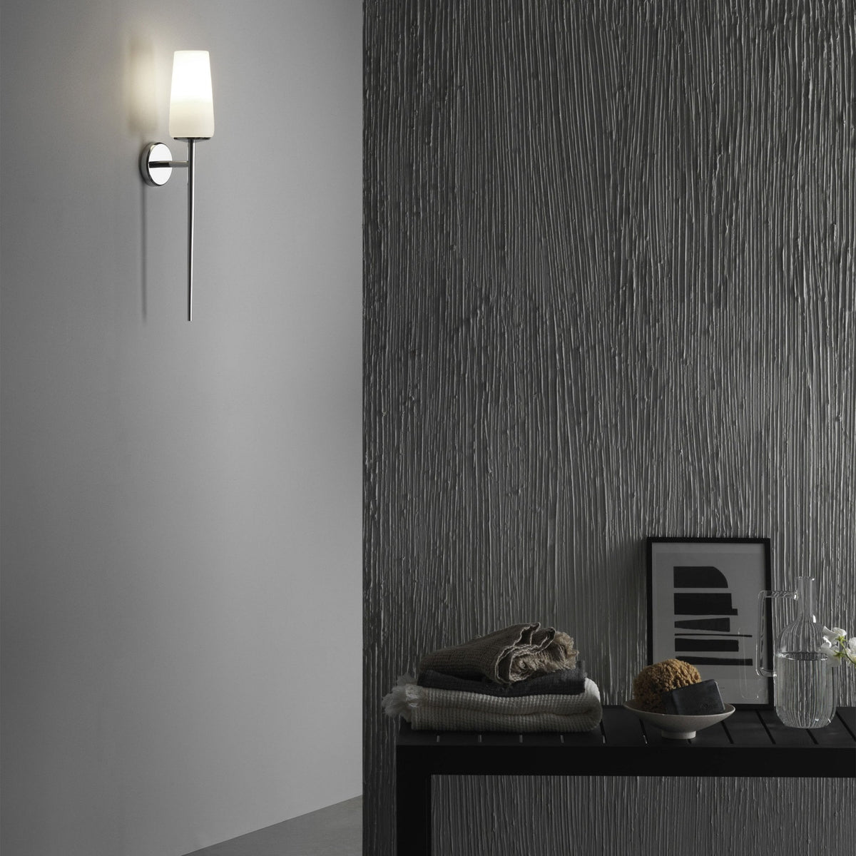 Beauville IP44 Wall Light in Polished Chrome