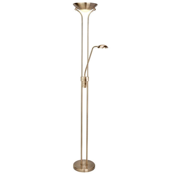 Antique Brass Dimmable Mother and Child LED Floor Lamp