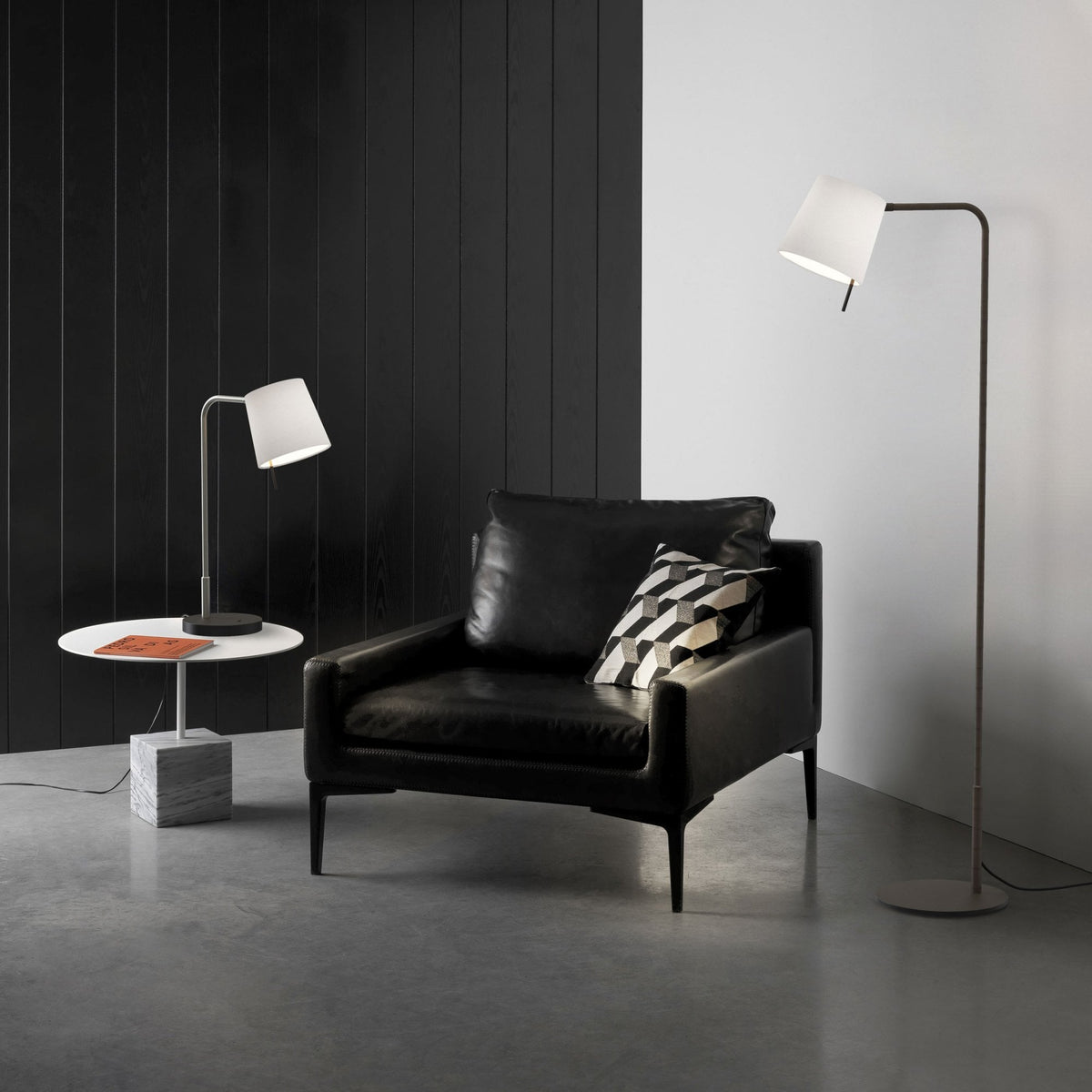 Mitsu Floor Light in Matt Nickel