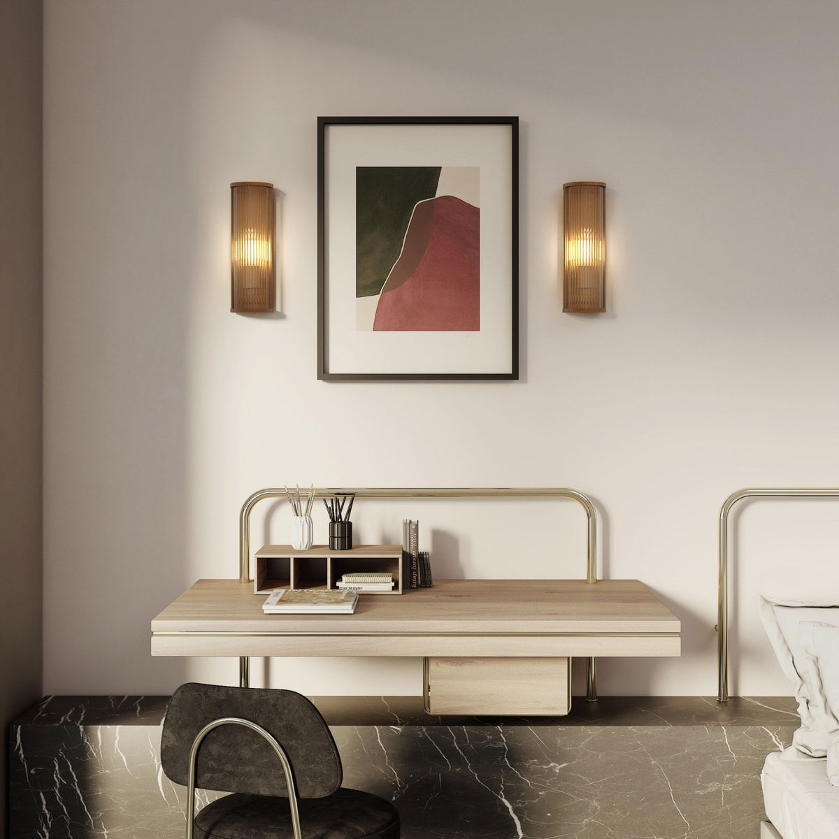 Avignon Round 375 Wall Light in Antique Brass