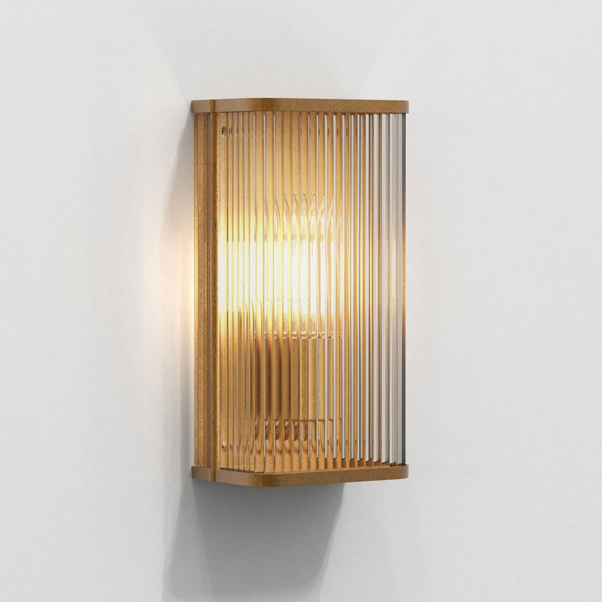 Avignon Square 300 Wall Light in Antique Brass