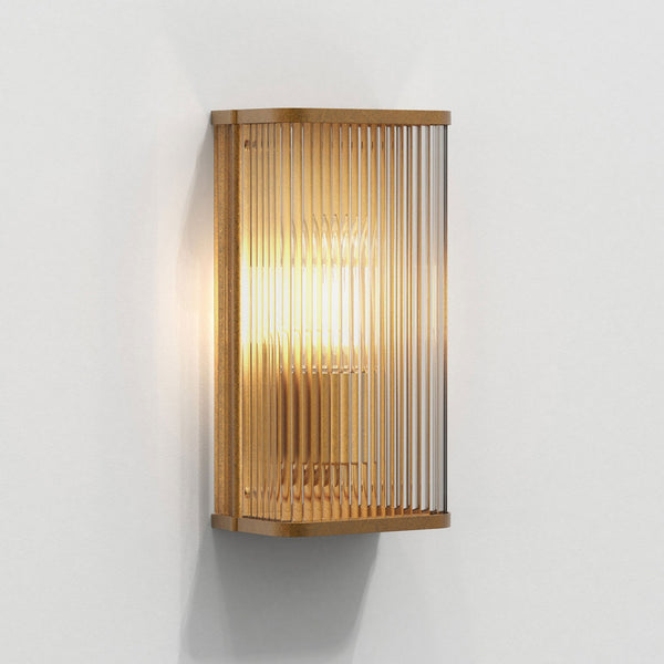 Avignon Square 300 Wall Light in Antique Brass