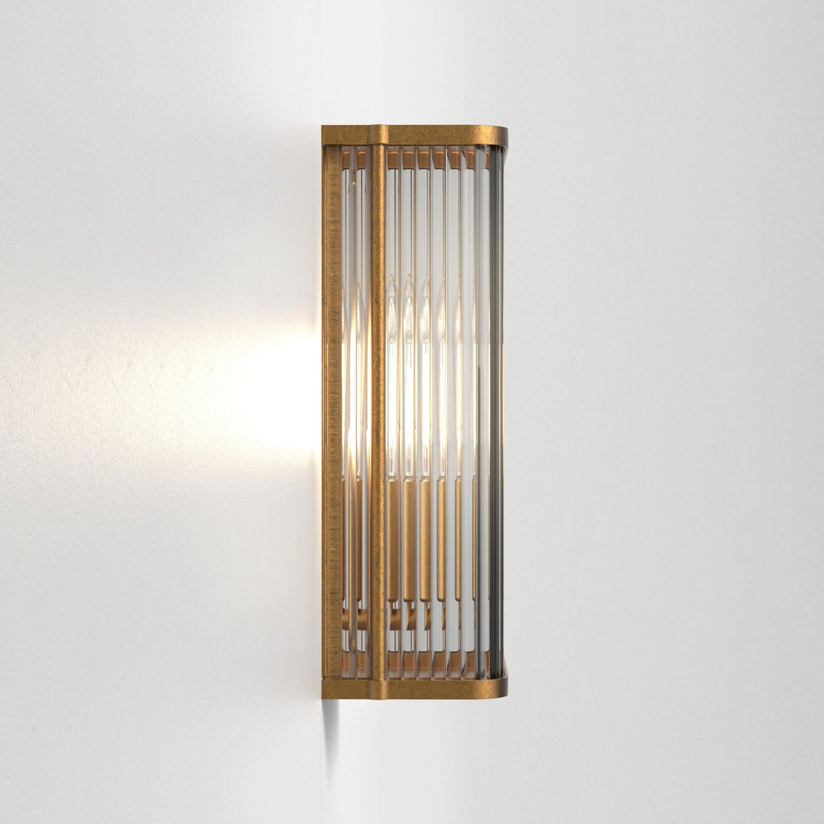 Avignon Square 300 Wall Light in Antique Brass