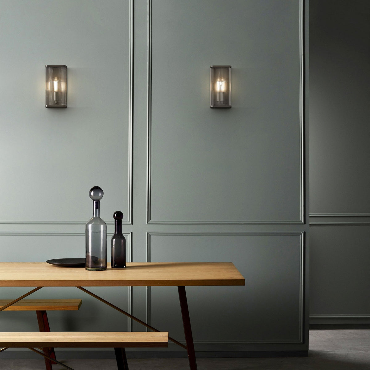 Avignon Square 300 Wall Light in Antique Brass