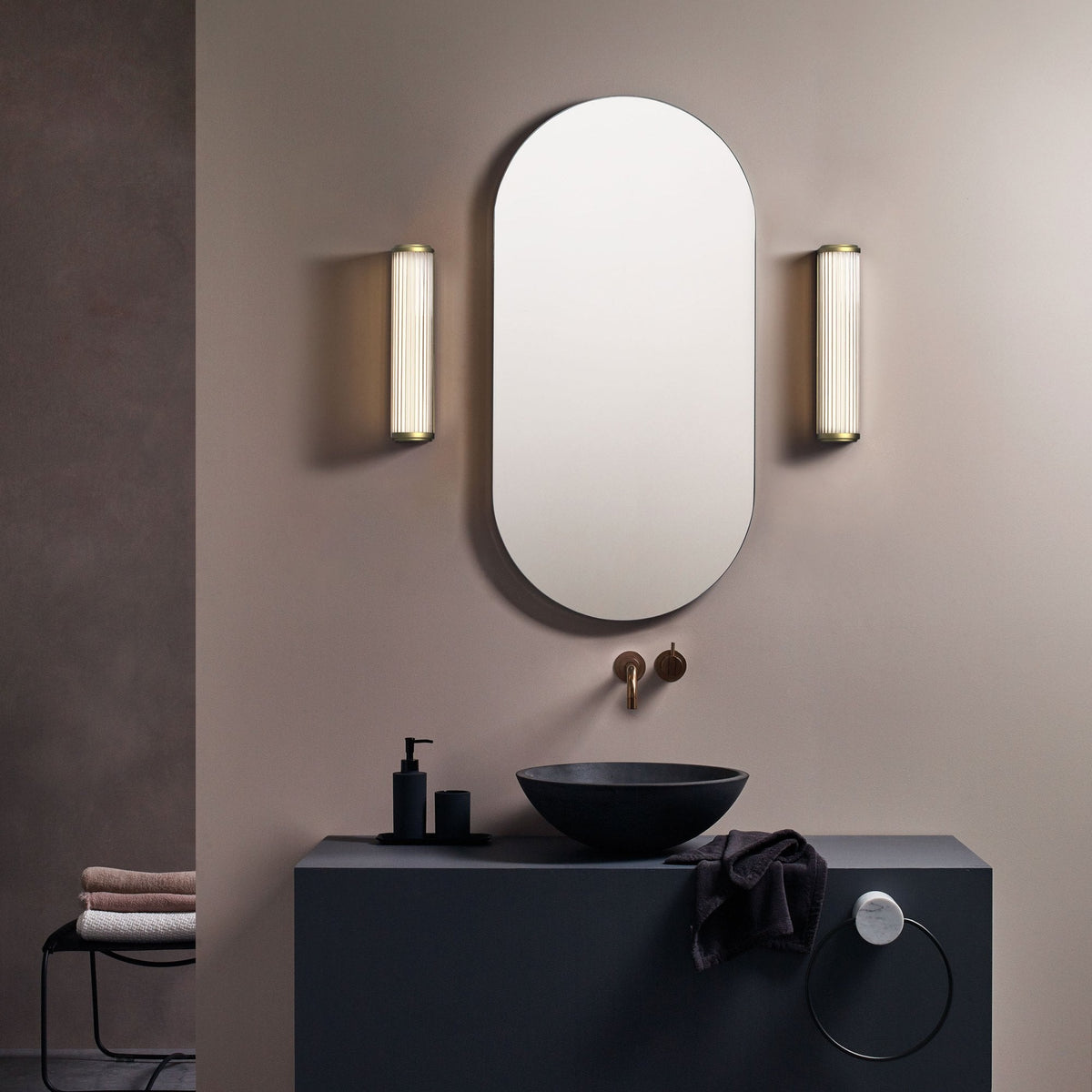 Versailles 370 LED IP44 Bathroom Wall Light in Matt Gold