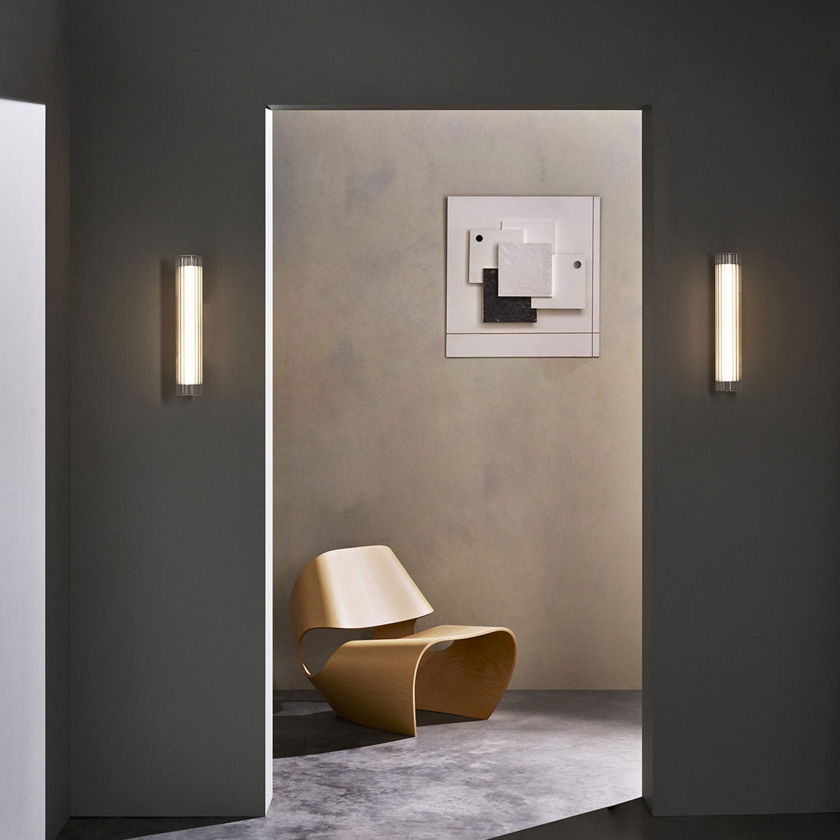 io 420 LED IP44 Wall Light in Polished Chrome