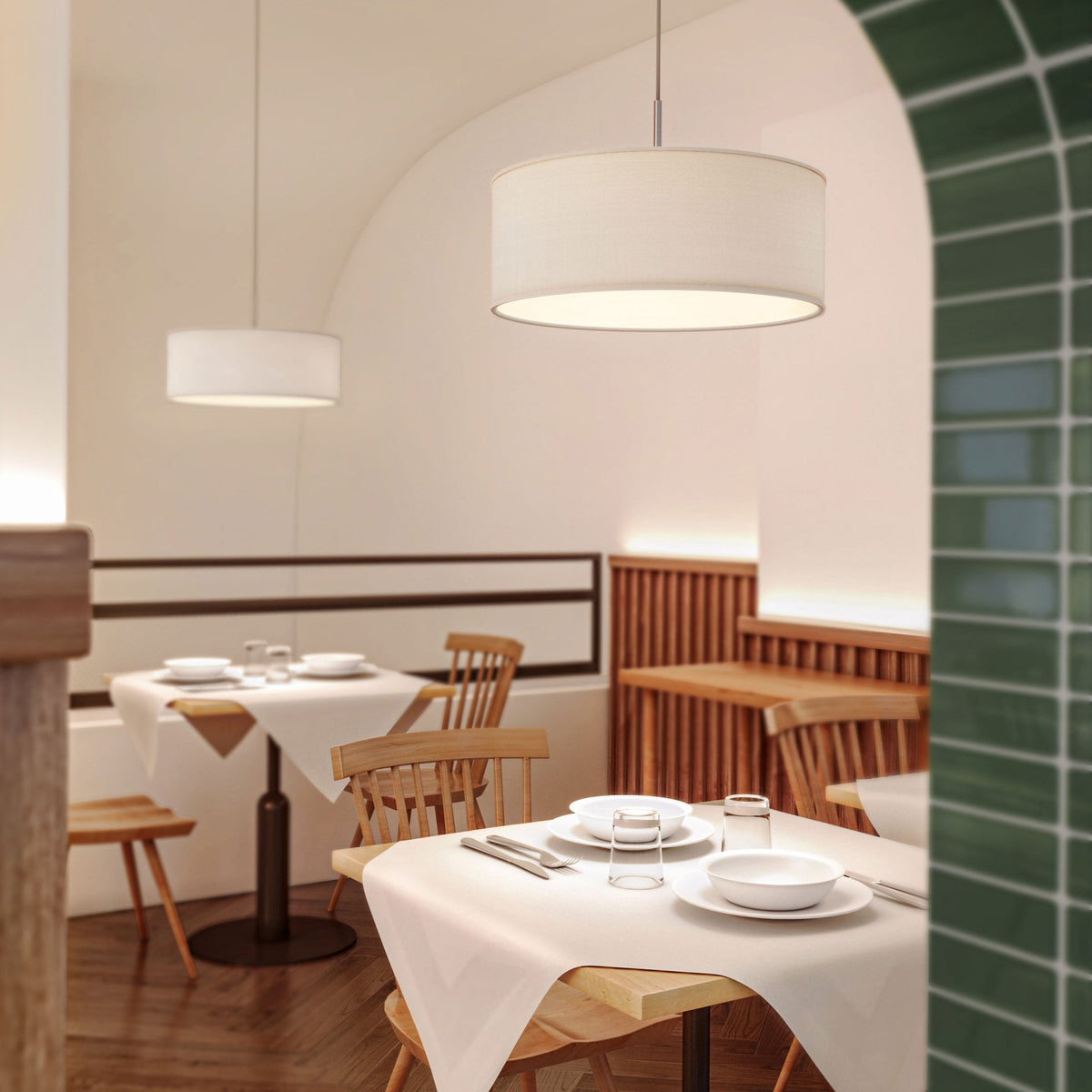 Cambria Pendant in Matt White