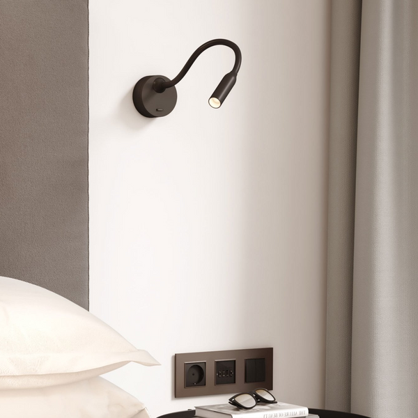 Lucca Surface Switched LED Reading Light in Matt Black