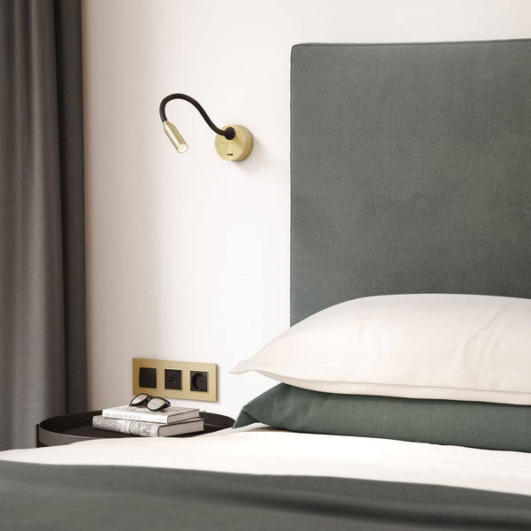 Lucca Surface Switched LED Reading Light in Matt Gold