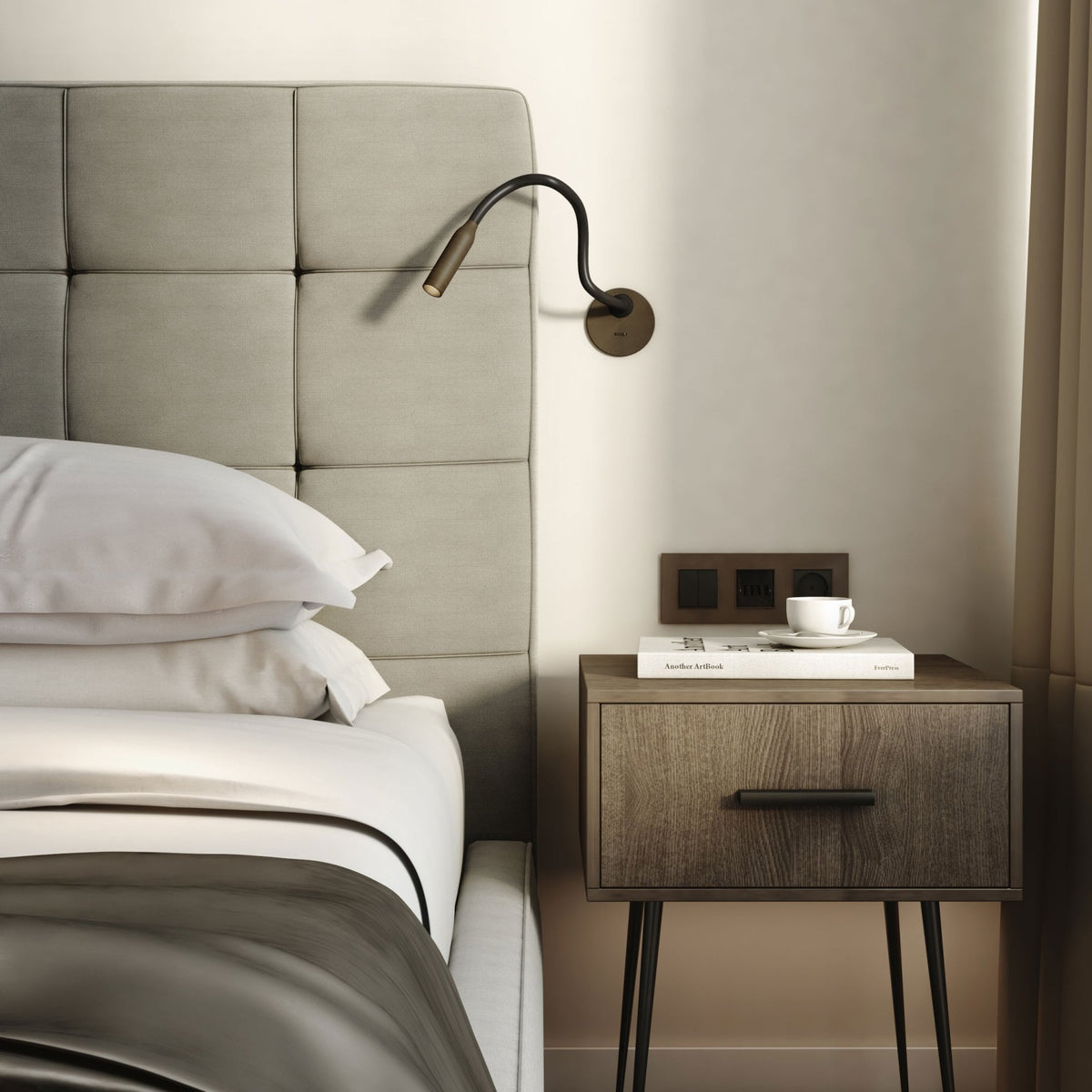 Lucca Recessed Switched LED Reading Light in Bronze