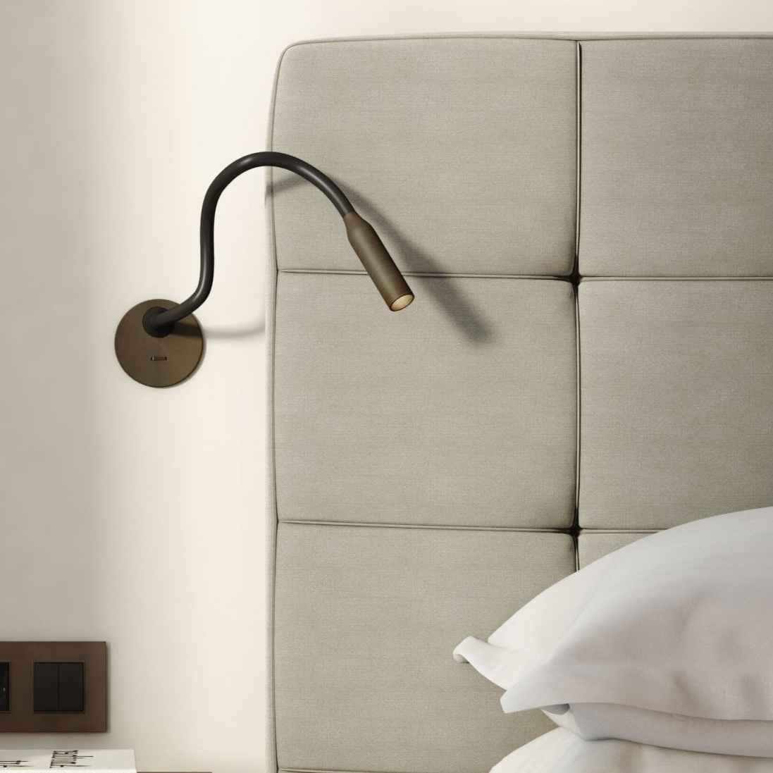 Lucca Recessed Switched LED Reading Light in Bronze