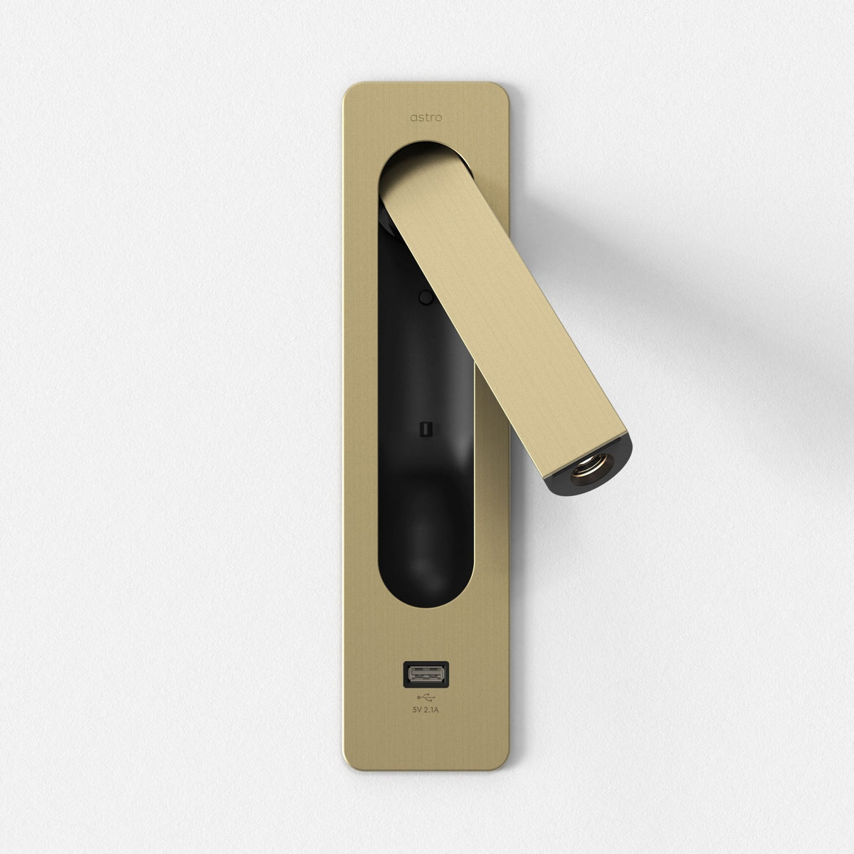 Keta USB-A Recessed Switched LED Reading Light in Matt Gold