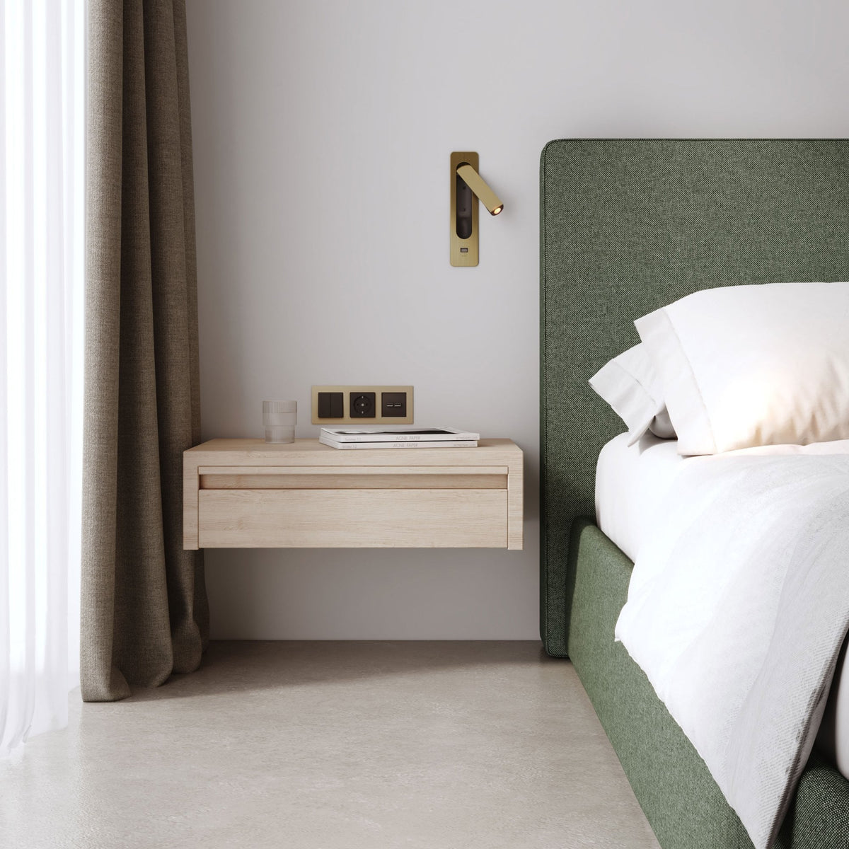 Keta USB-A Recessed Switched LED Reading Light in Matt Gold