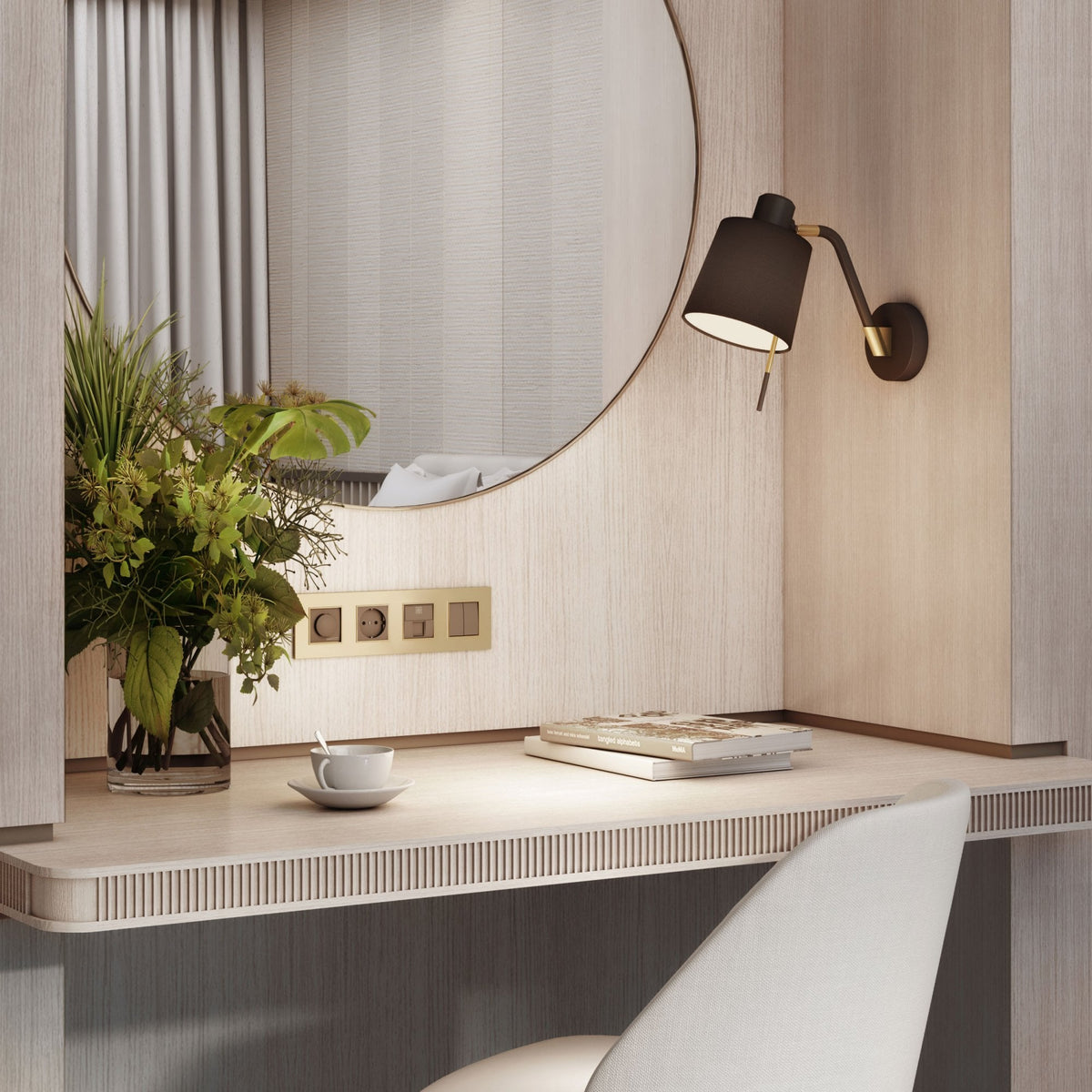 Edward Adjustable Wall Light in Matt Black