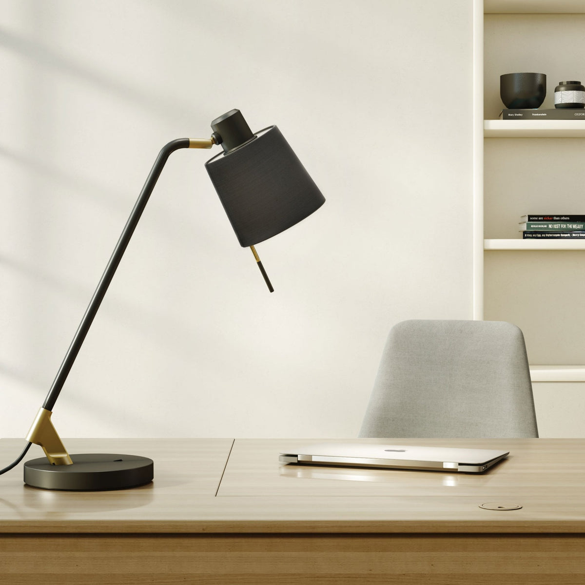 Edward Switched Adjustable Desk Light in Matt Black