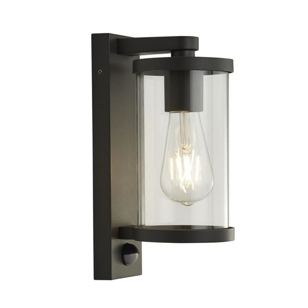 Bakerloo PIR Outdoor Wall Light - Black with Clear Glass