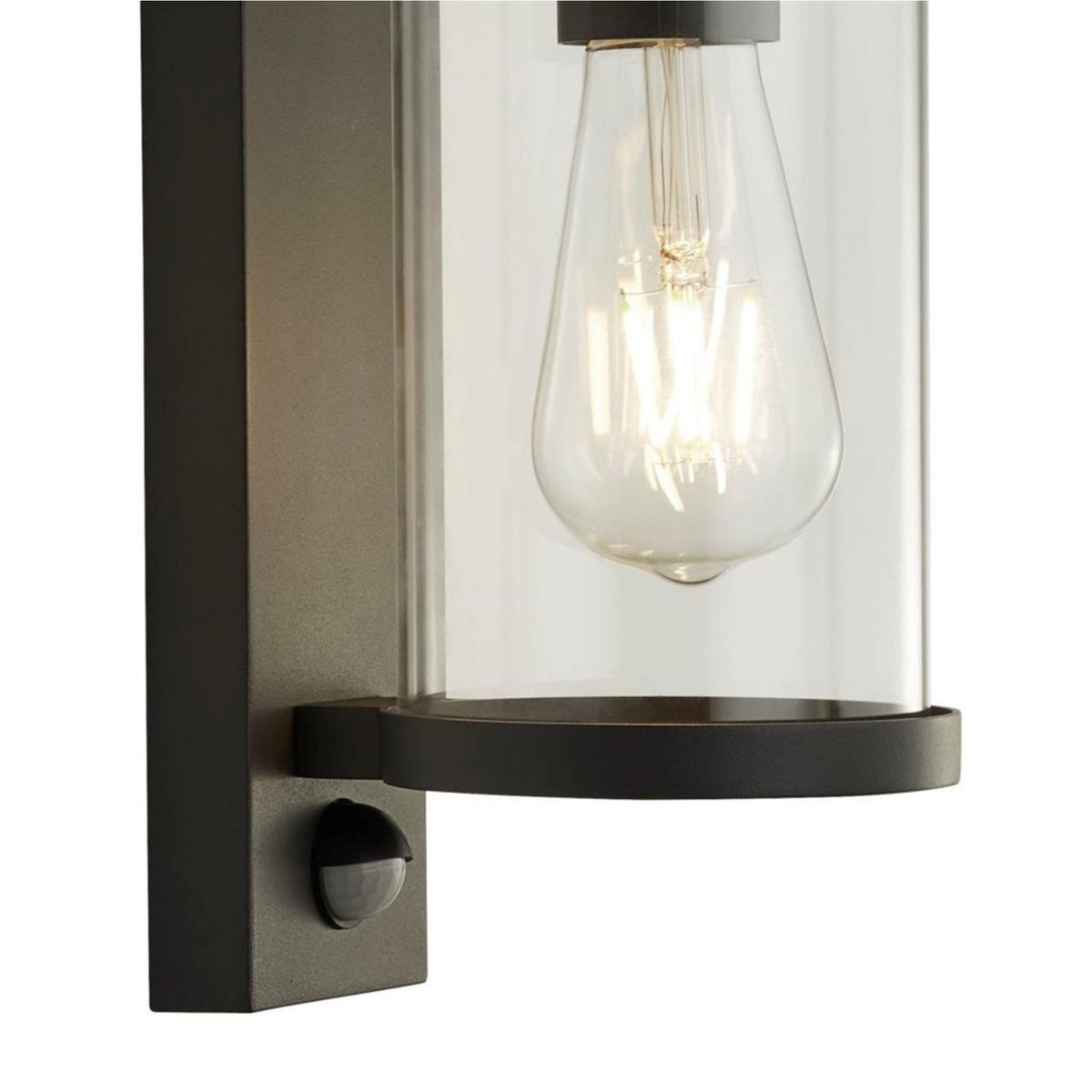 Bakerloo PIR Outdoor Wall Light - Black with Clear Glass