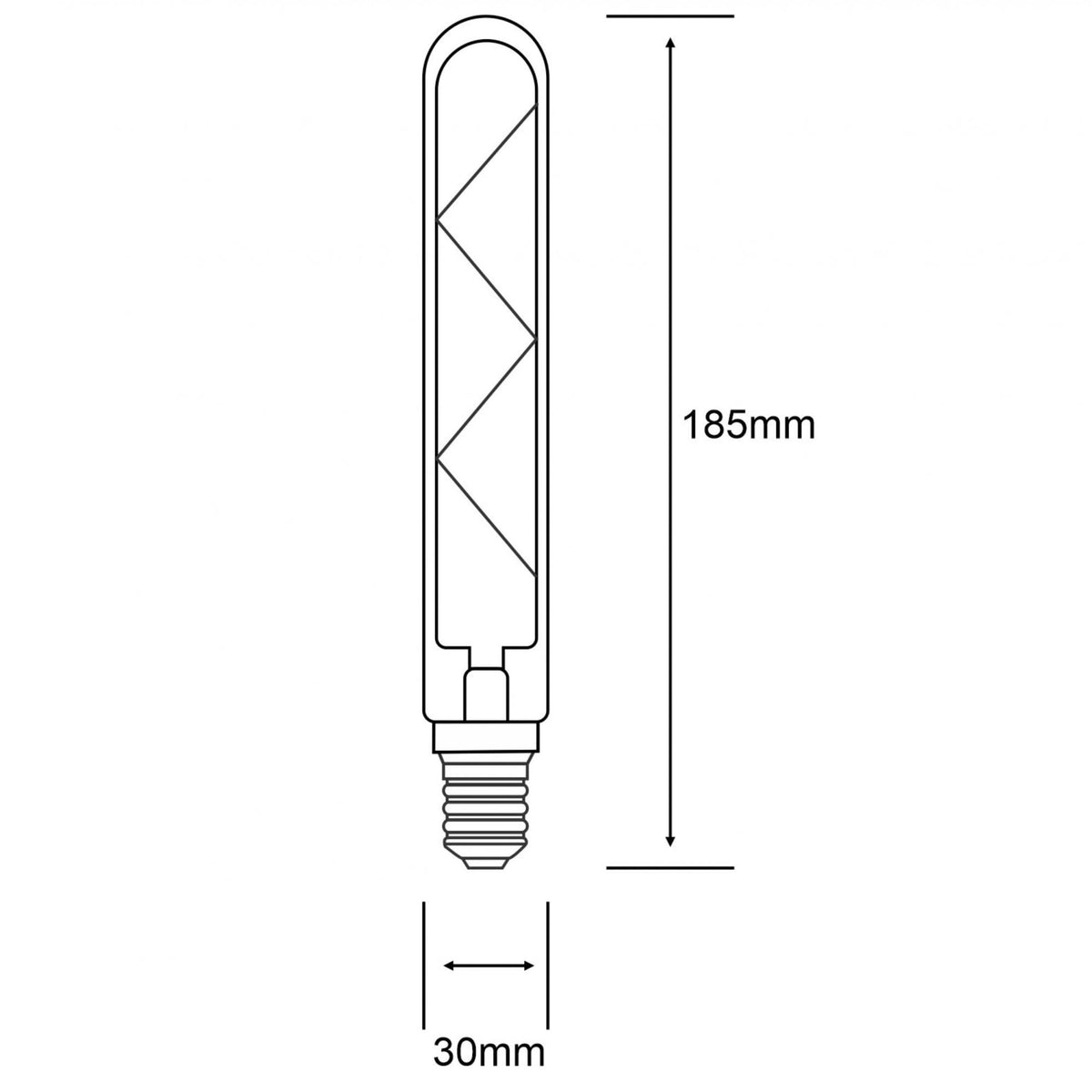 Classic Deco E14 185mm Clear X Filament Tubular Dimmable LED 4W 2700K 300lm