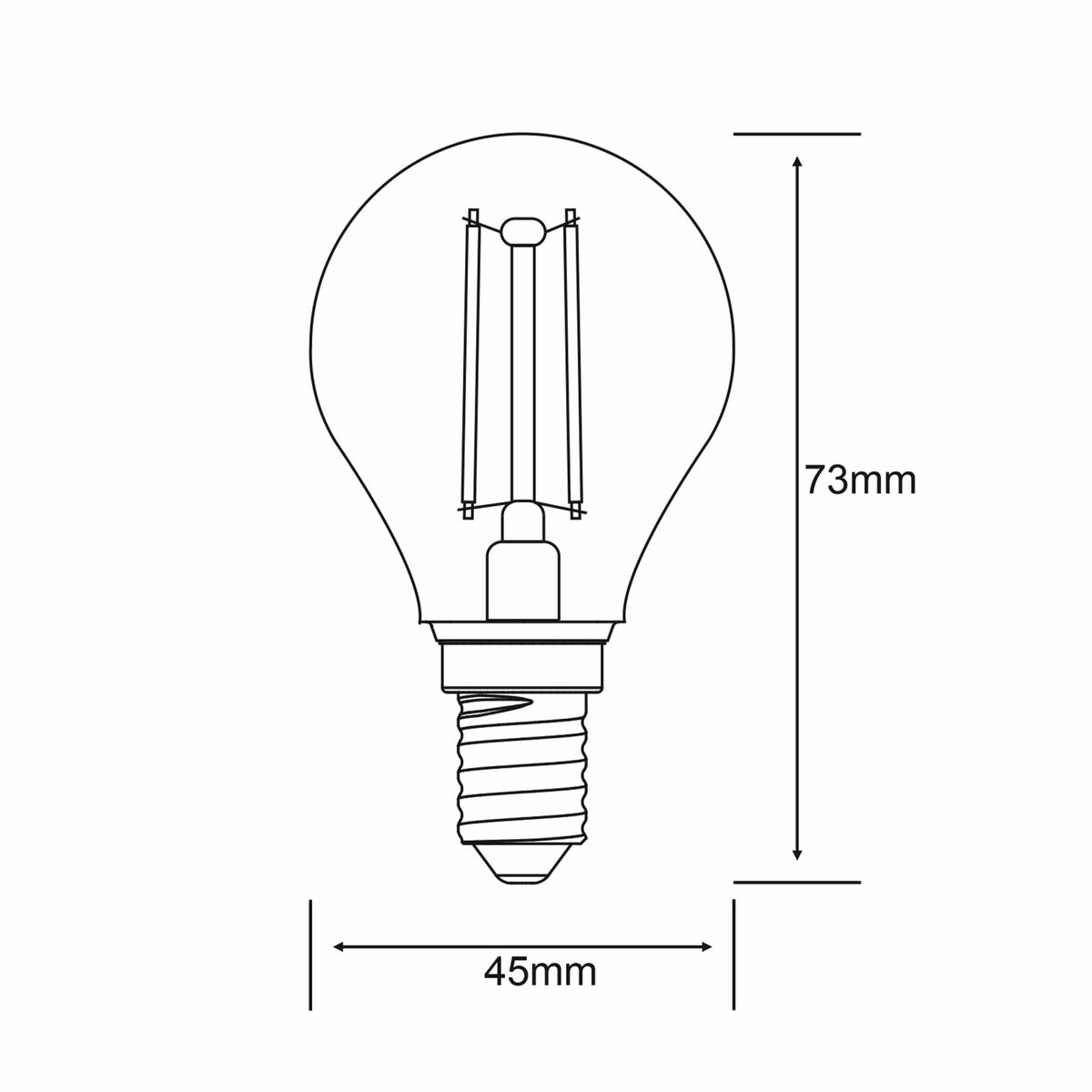 Classic E14 Dimmable Neutral White LED Golf Ball 4W 4000K 470lm