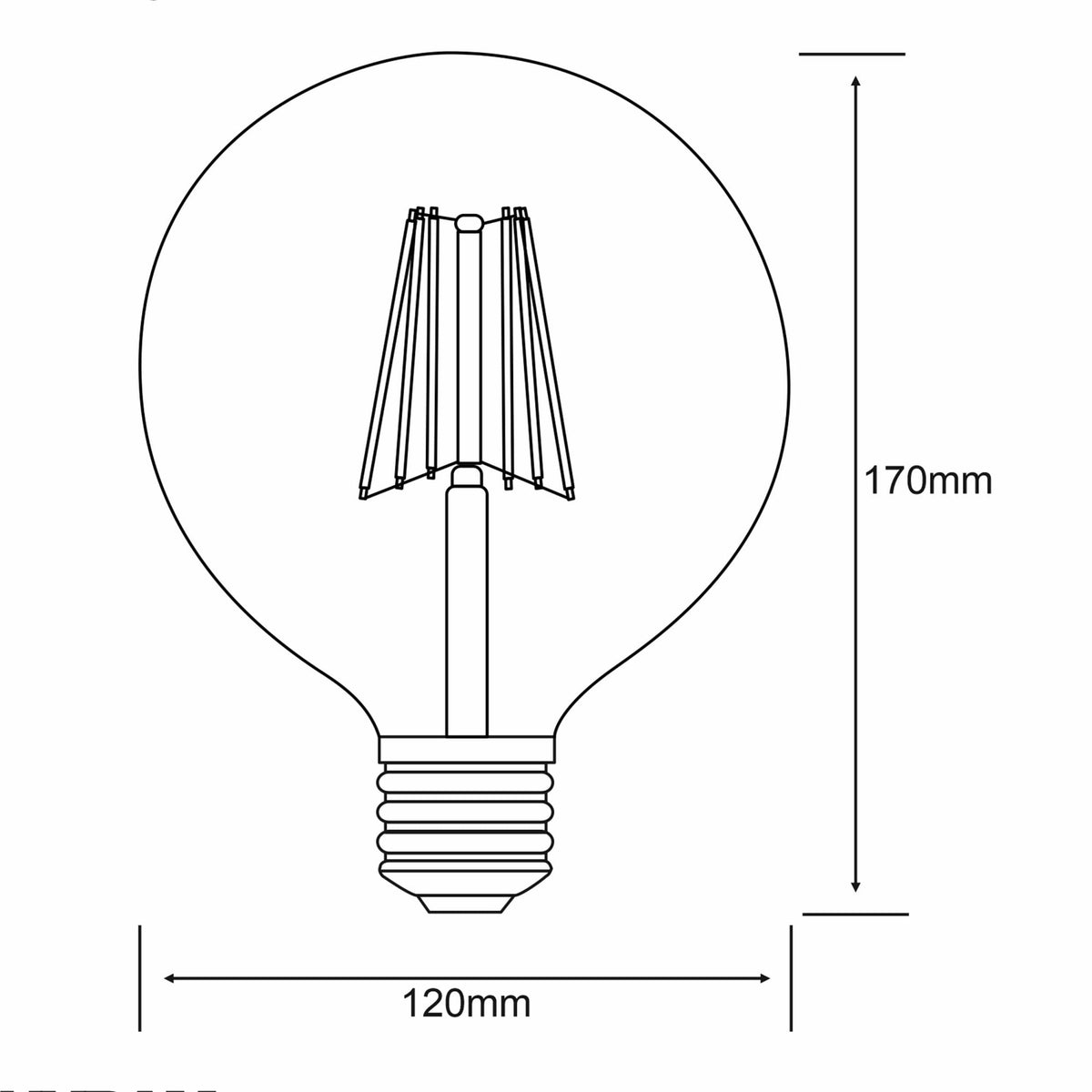 Classic E27 Dimmable Warm White 120mm LED Globe 6.5W 2700K 806lm