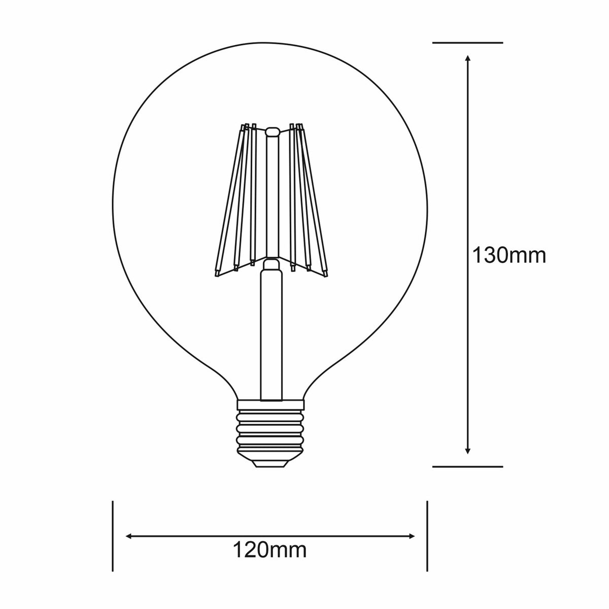 Classic E27 Dimmable Neutral White 120mm LED Globe 6.5W 4000K 806lm