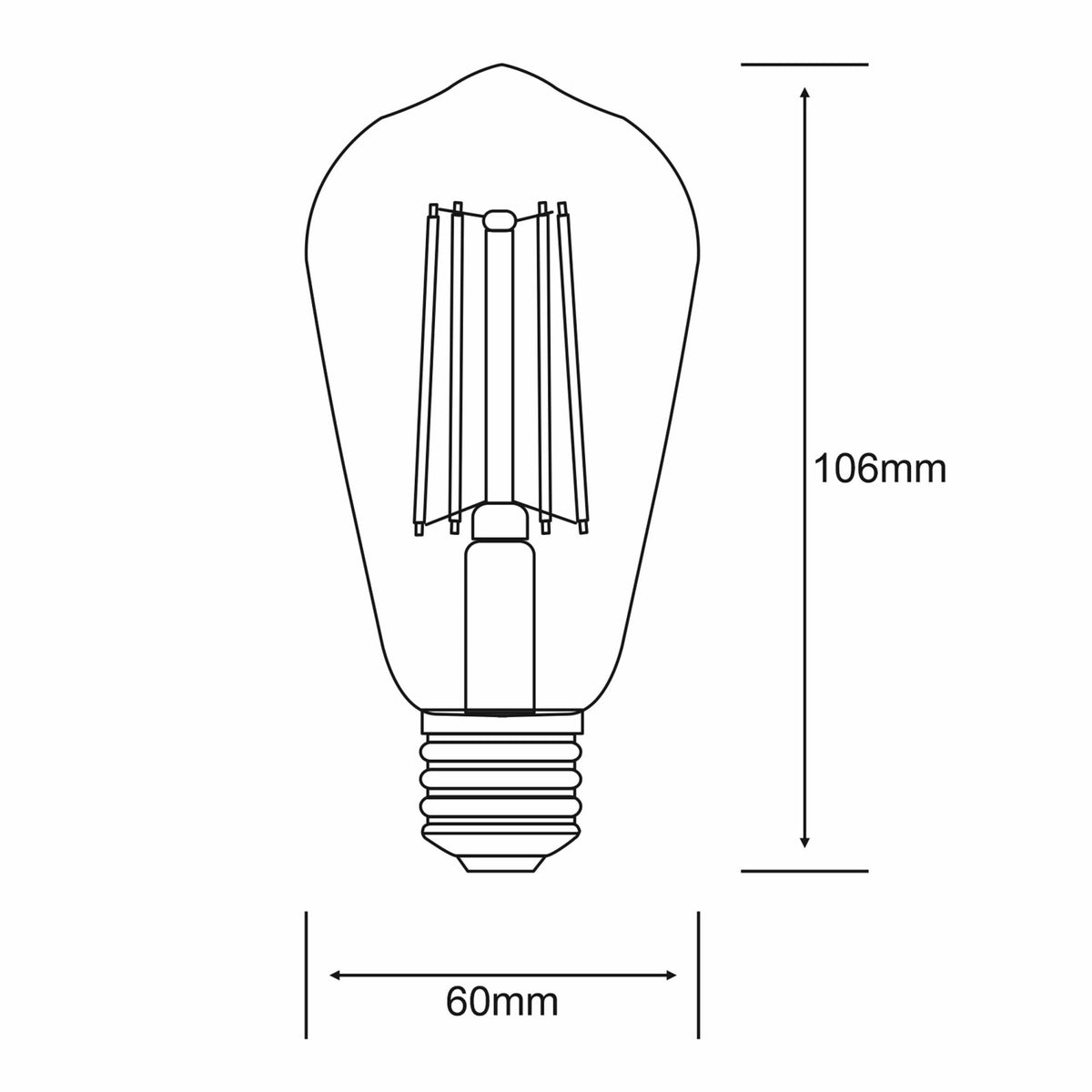 Classic E27 Rustica Neutral White Pear Shaped LED 4W 4000K 470lm