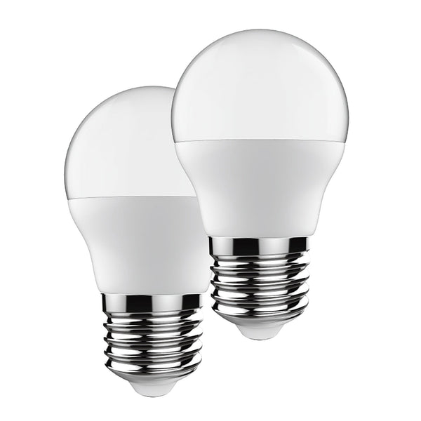 E27 Warm White LED Golf Ball 5W 3000K 470lm Twin Pack