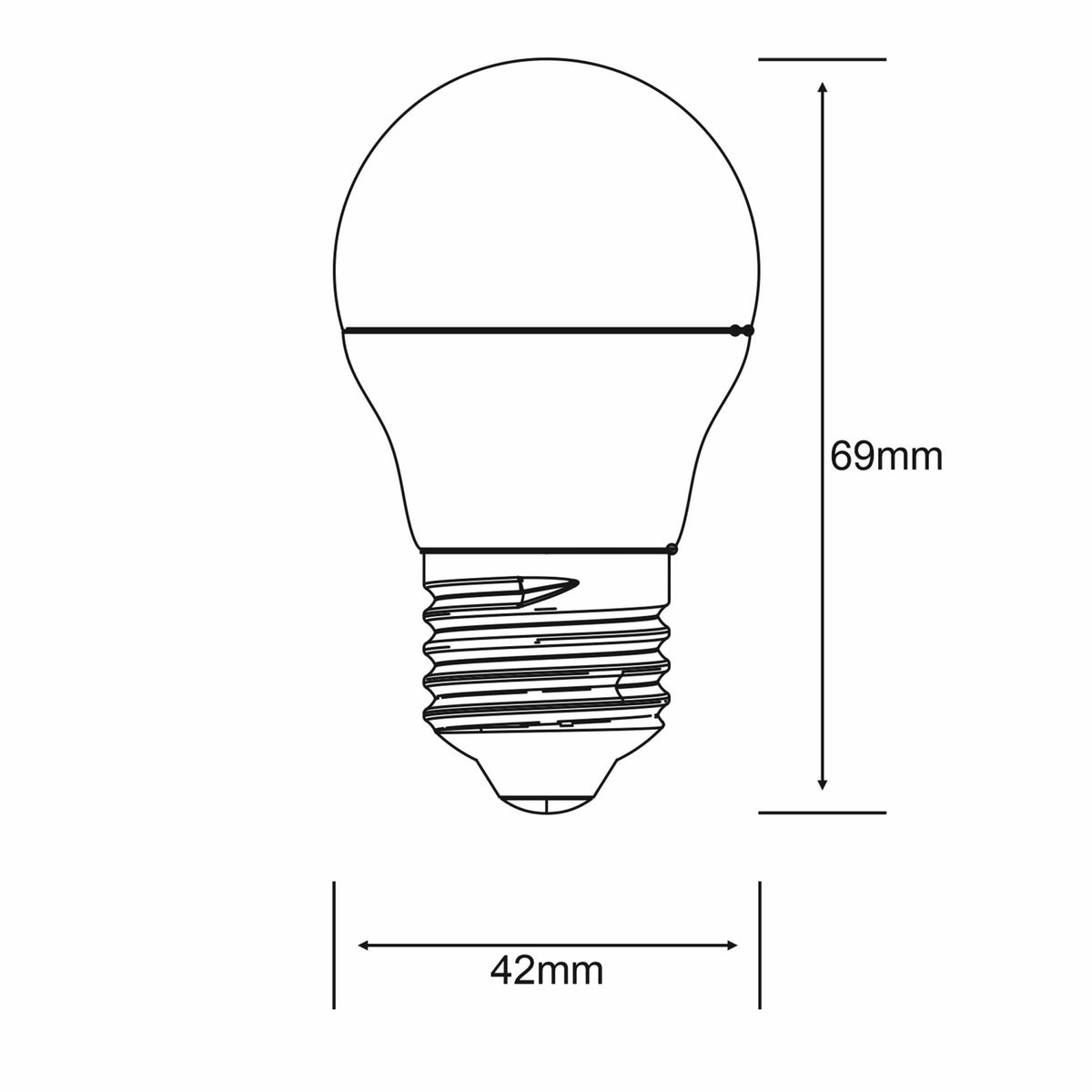 E27 Warm White LED Golf Ball 5W 3000K 470lm Twin Pack