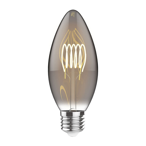 Classic E27 Smoked Extra Warm White Dimmable LED Candle 3W 2100K 120lm