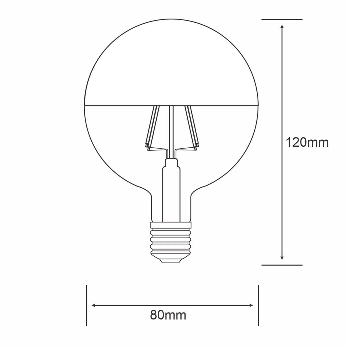 Classic Deco E27 Dimmable Warm White Gold Top 80mm LED Globe 4W 2700K 330lm