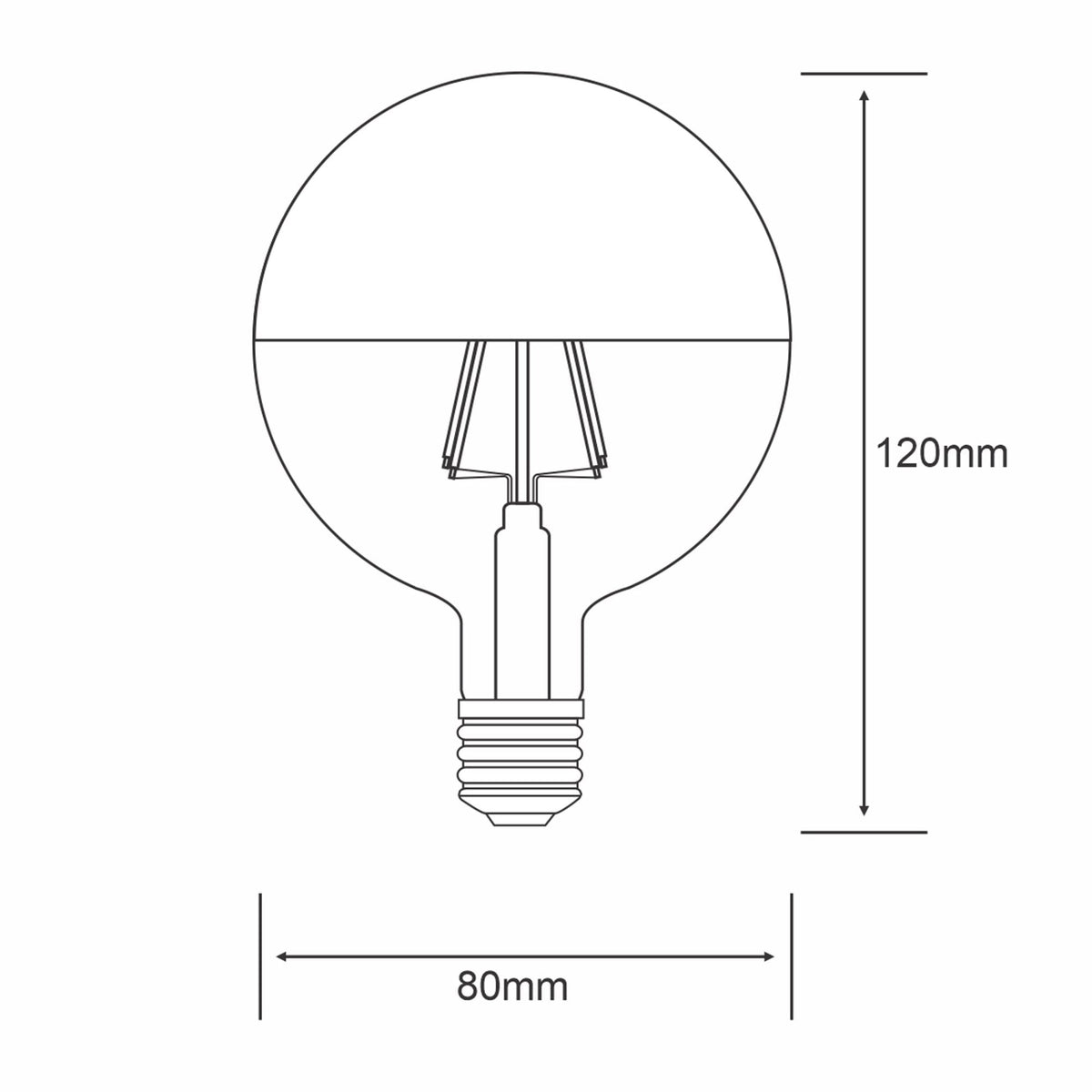 Classic Deco E27 Dimmable Warm White Rose Gold Top 80mm LED Globe 4W 2700K 330lm
