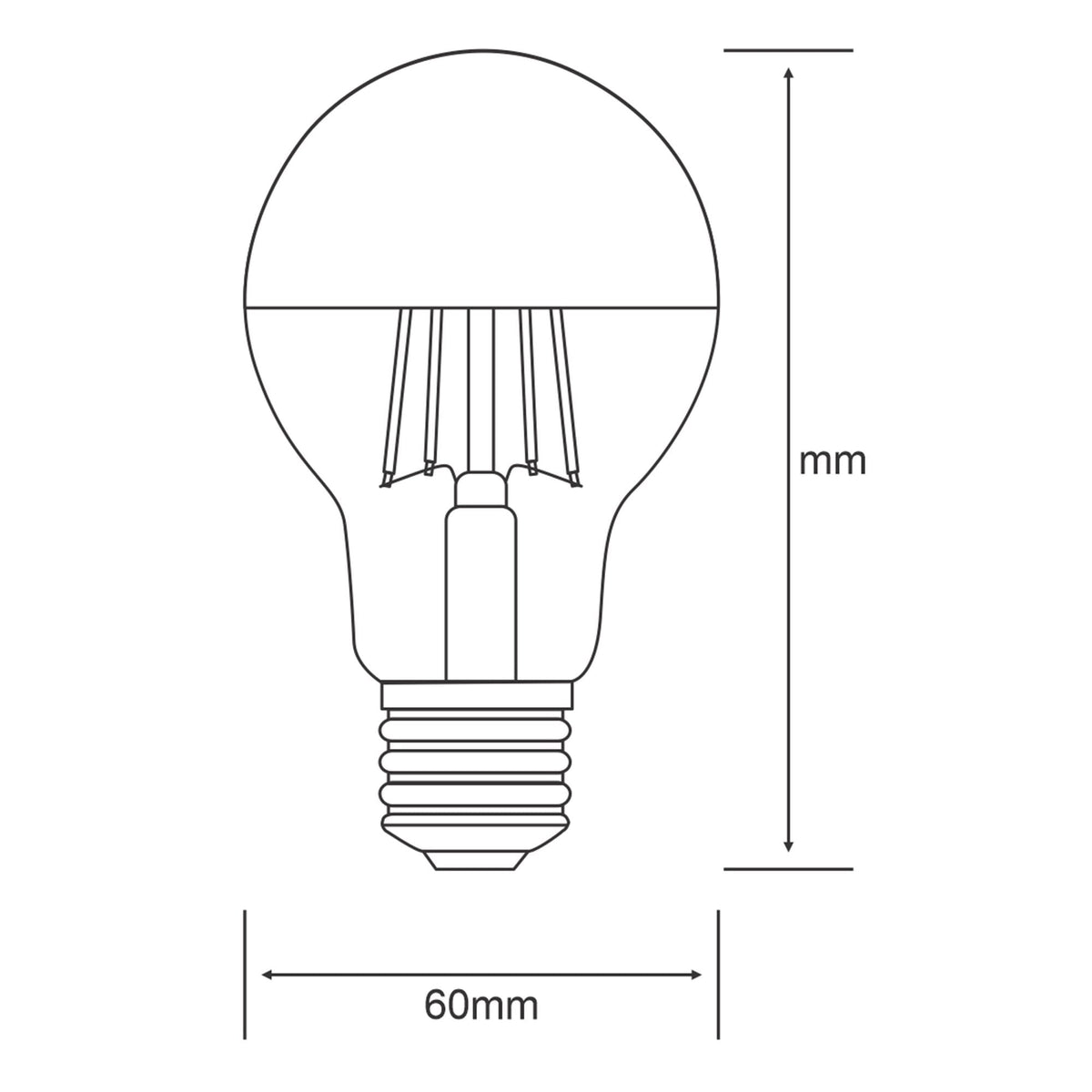 Classic Deco E27 Warm White Black Top GLS LED 4W 2700K 330lm