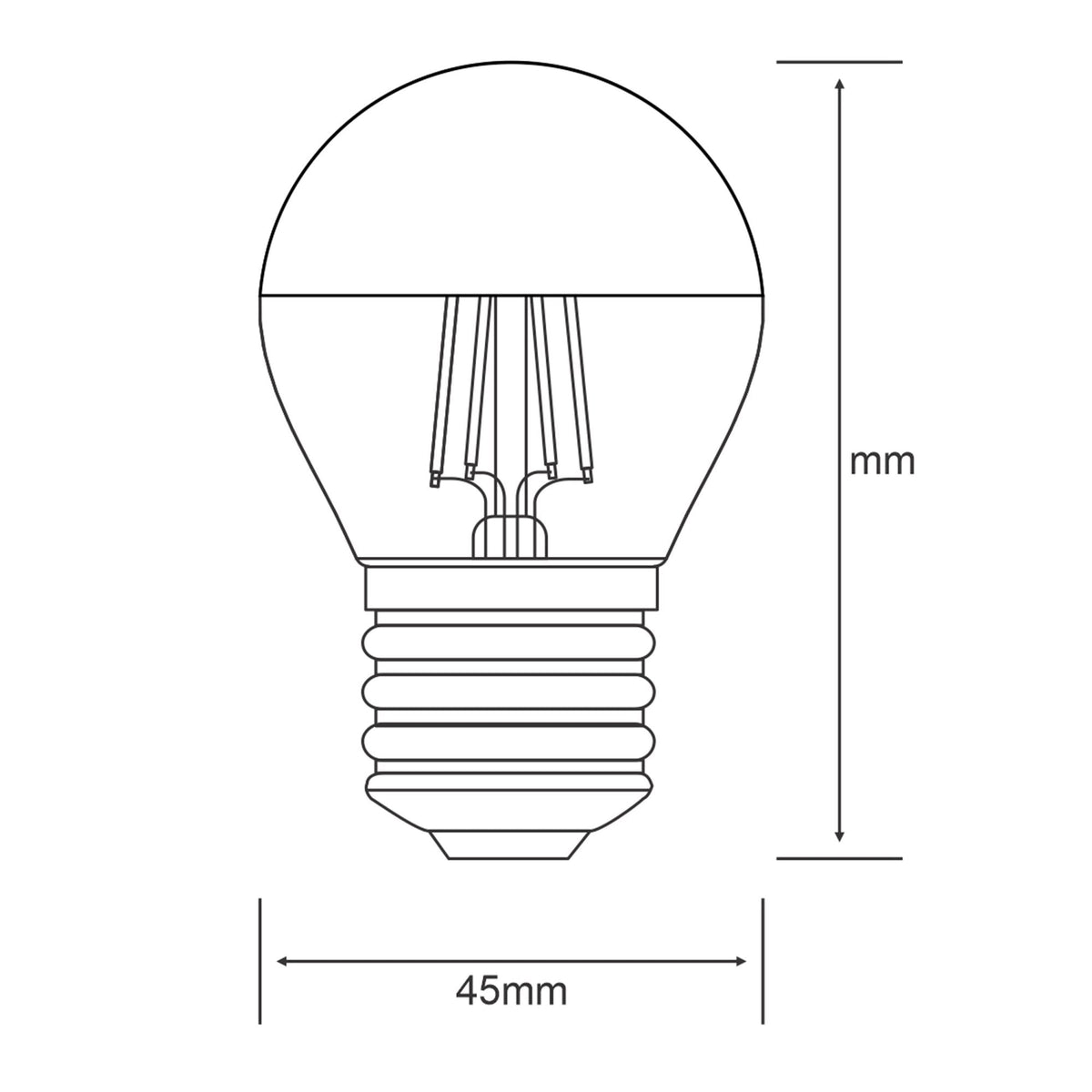 Classic Deco E27 Warm White Gold Top LED Golf Ball 4W 2700K 330lm